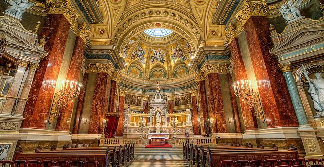 A inside view of St Stephen's Basilica Budapest
